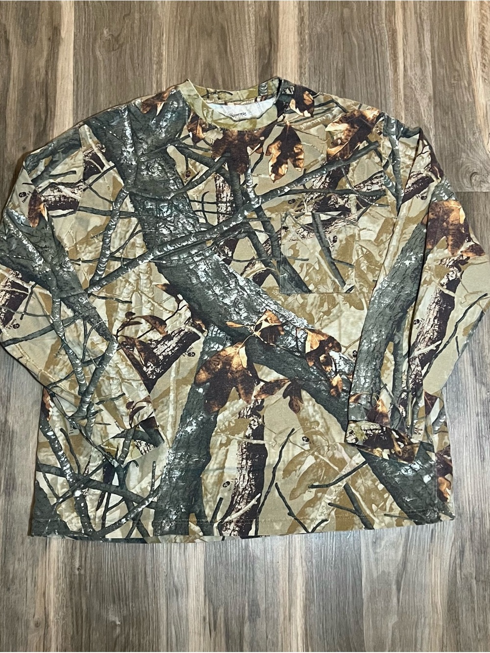 Outfitters Ridge Mens 2XL Camouflage Pocket T-shirt Long Sleeve Crew Neck